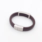 Men's Braided Leather Bracelet with Bar Slider