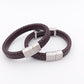 Men's Braided Leather Bracelet with Bar Slider