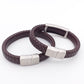 Men's Braided Leather Bracelet with Bar Slider