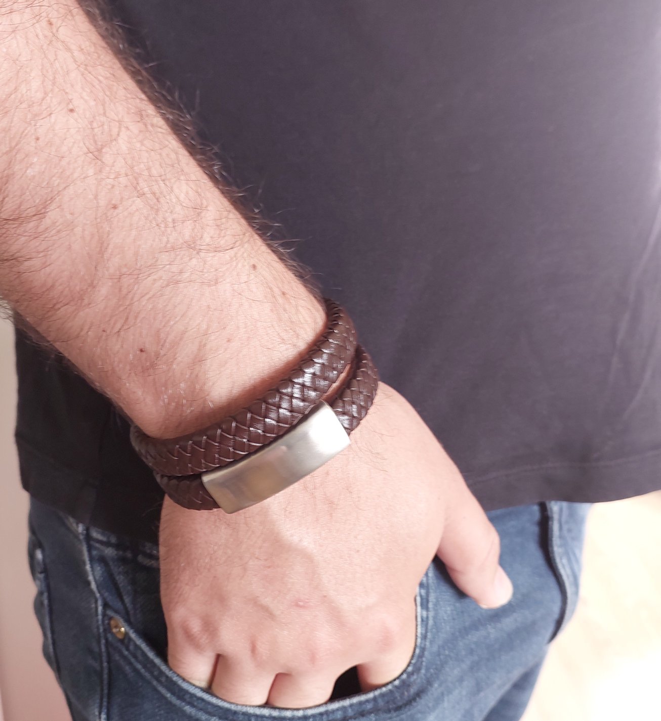 Men's Braided Leather Bracelet