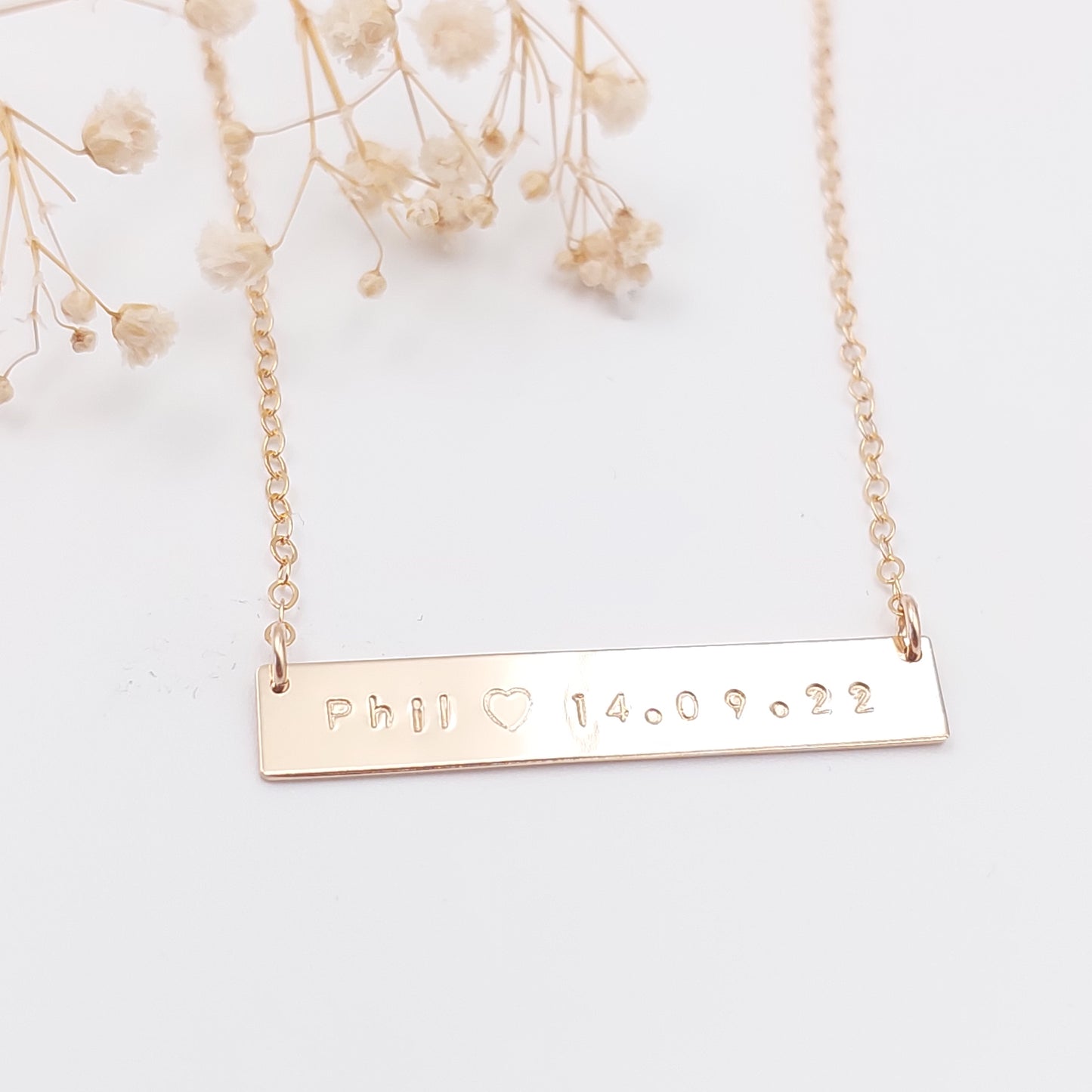 Name and Date Bar Necklace