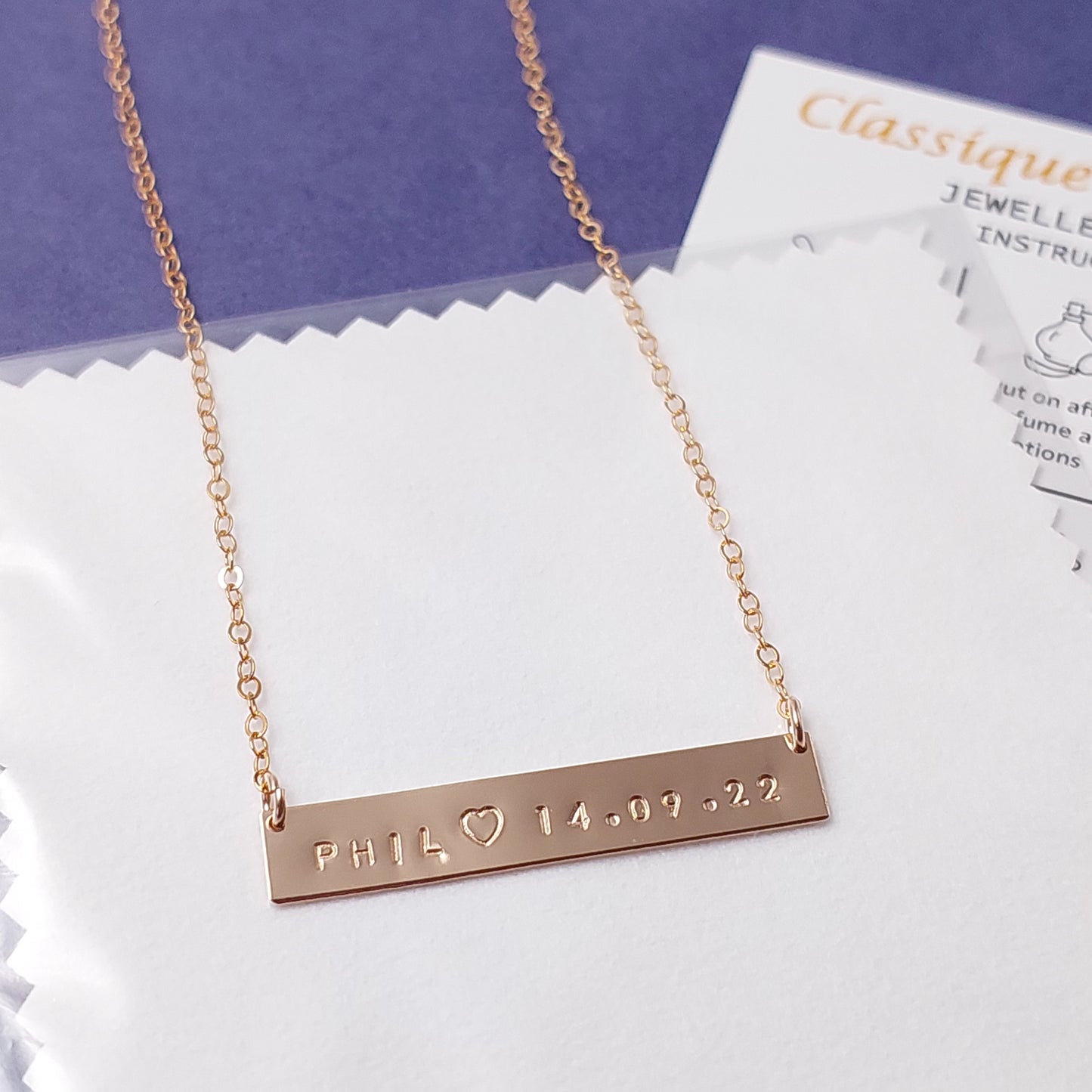 Name and Date Bar Necklace