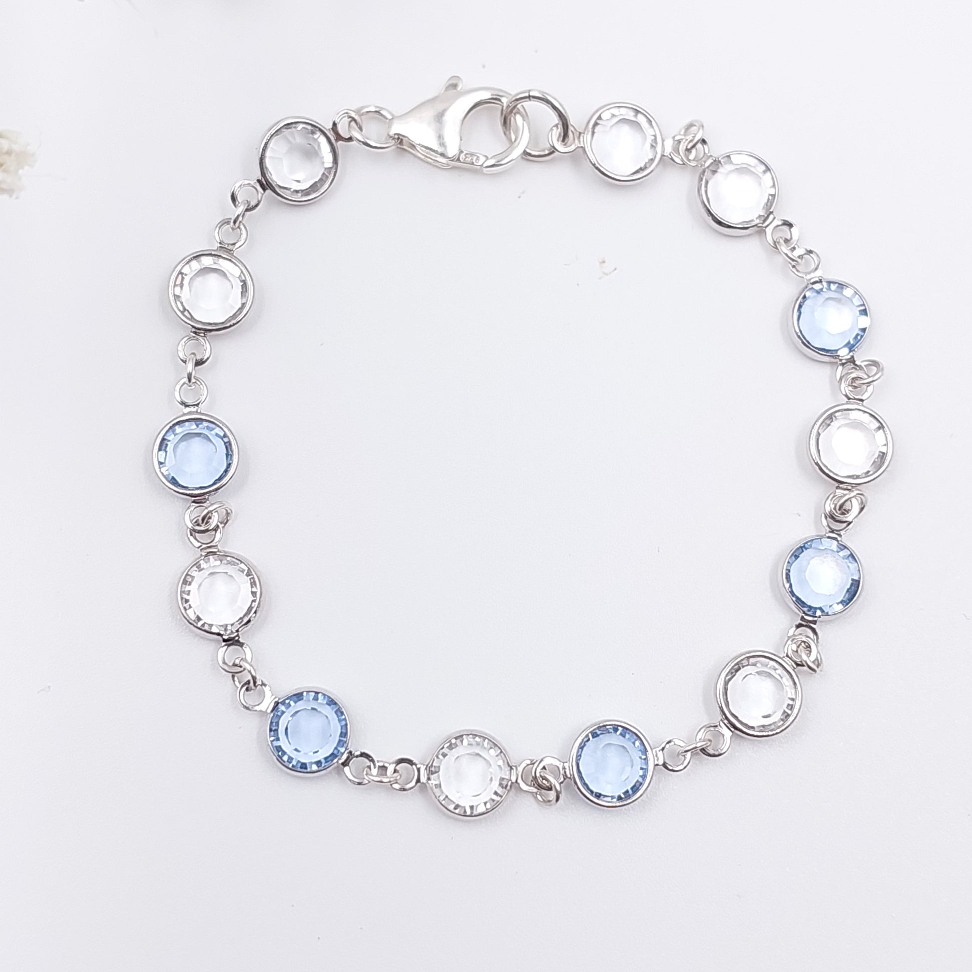 Sample Blue Clear Swarovski Crystal Bracelet – Classique Jewellery