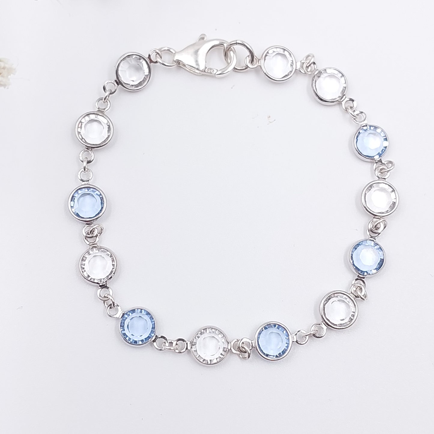 Sample Blue & Clear Swarovski Crystal Bracelet