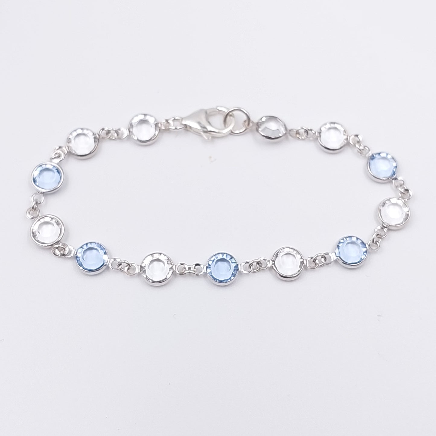 Sample Blue & Clear Swarovski Crystal Bracelet