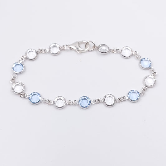 Sample Blue & Clear Swarovski Crystal Bracelet