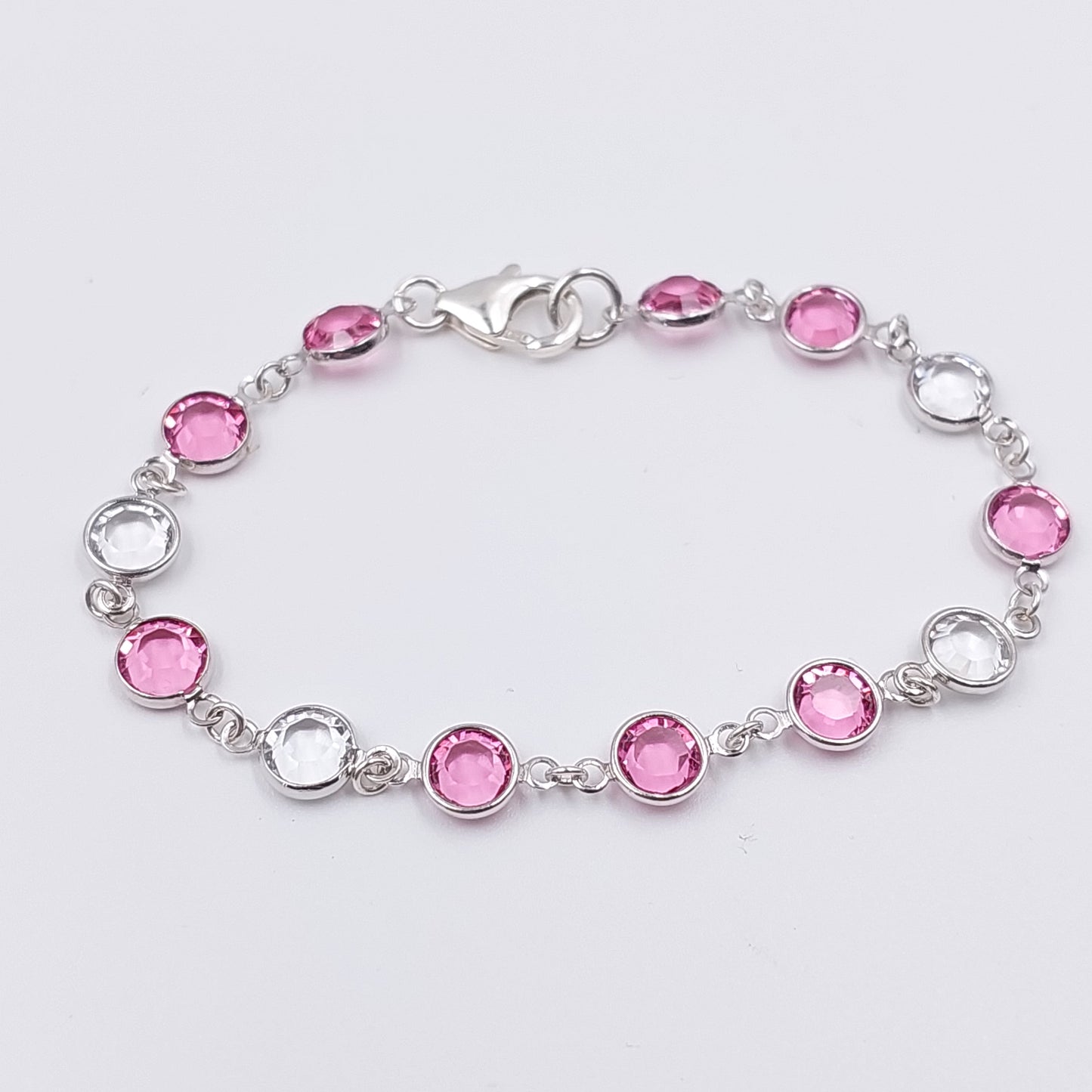 Sample Pink & Clear Swarovski Crystal Bracelet