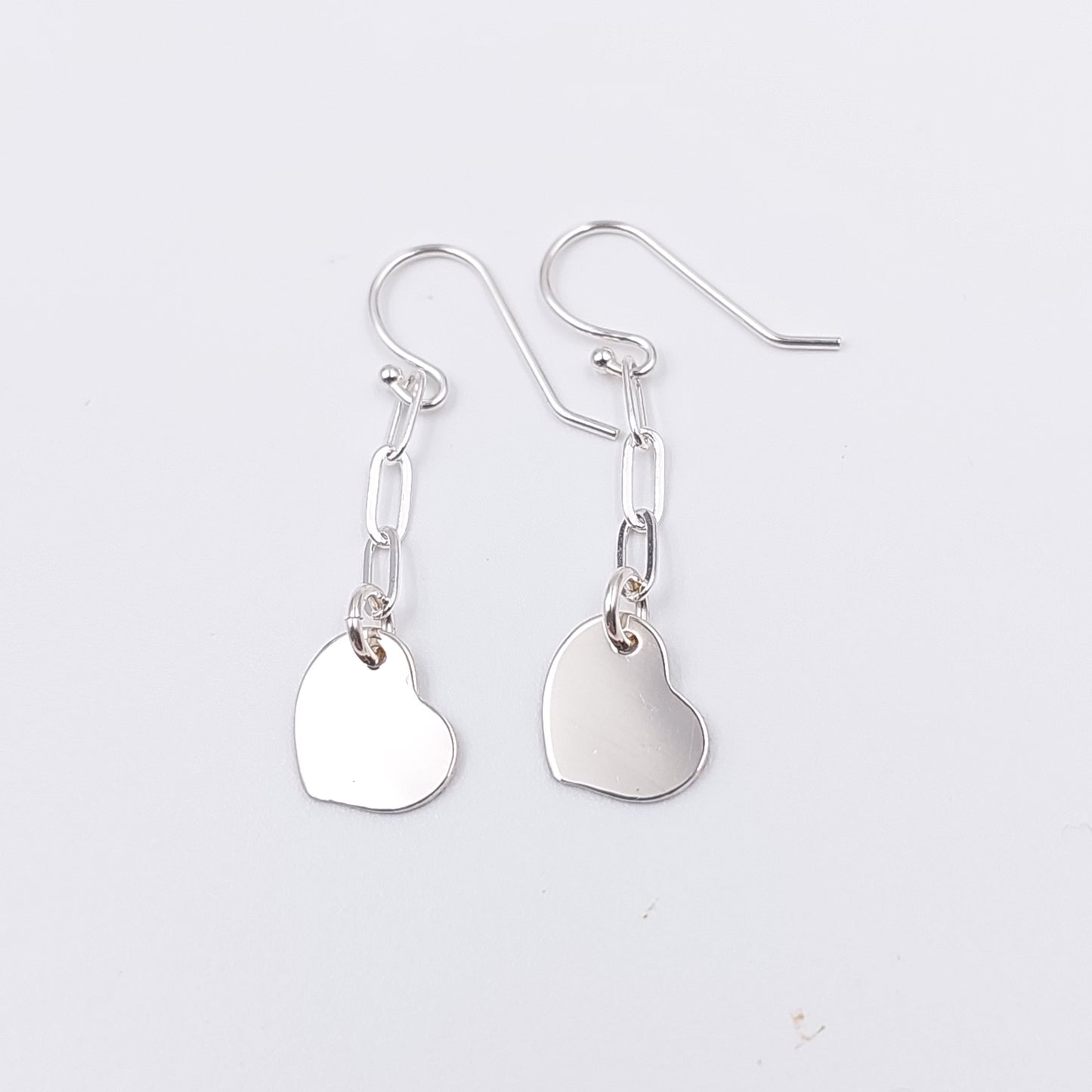 Sample - Sterling Silver Heart Drop Earrings