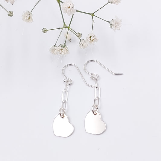 Sample - Sterling Silver Heart Drop Earrings