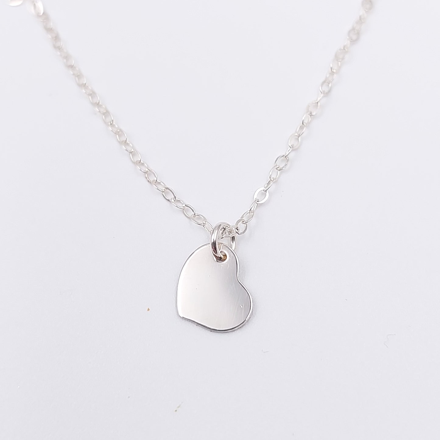 Sample Sterling Silver Heart Disc Necklace