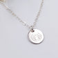 Pre-Stamped Sterling Silver Cat Paw Small Disc Necklace