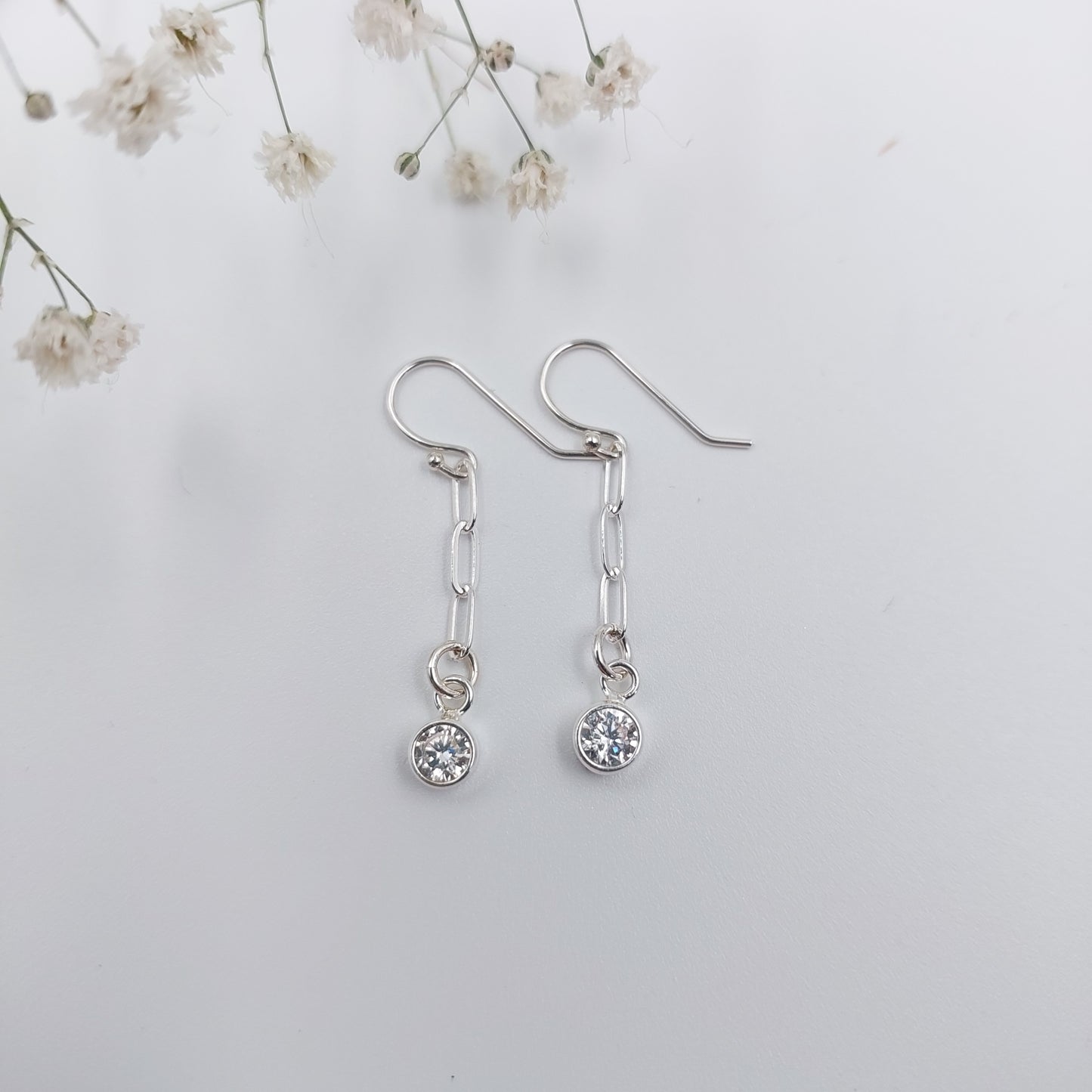 Sample - Sterling Silver CZ Drop Earrings