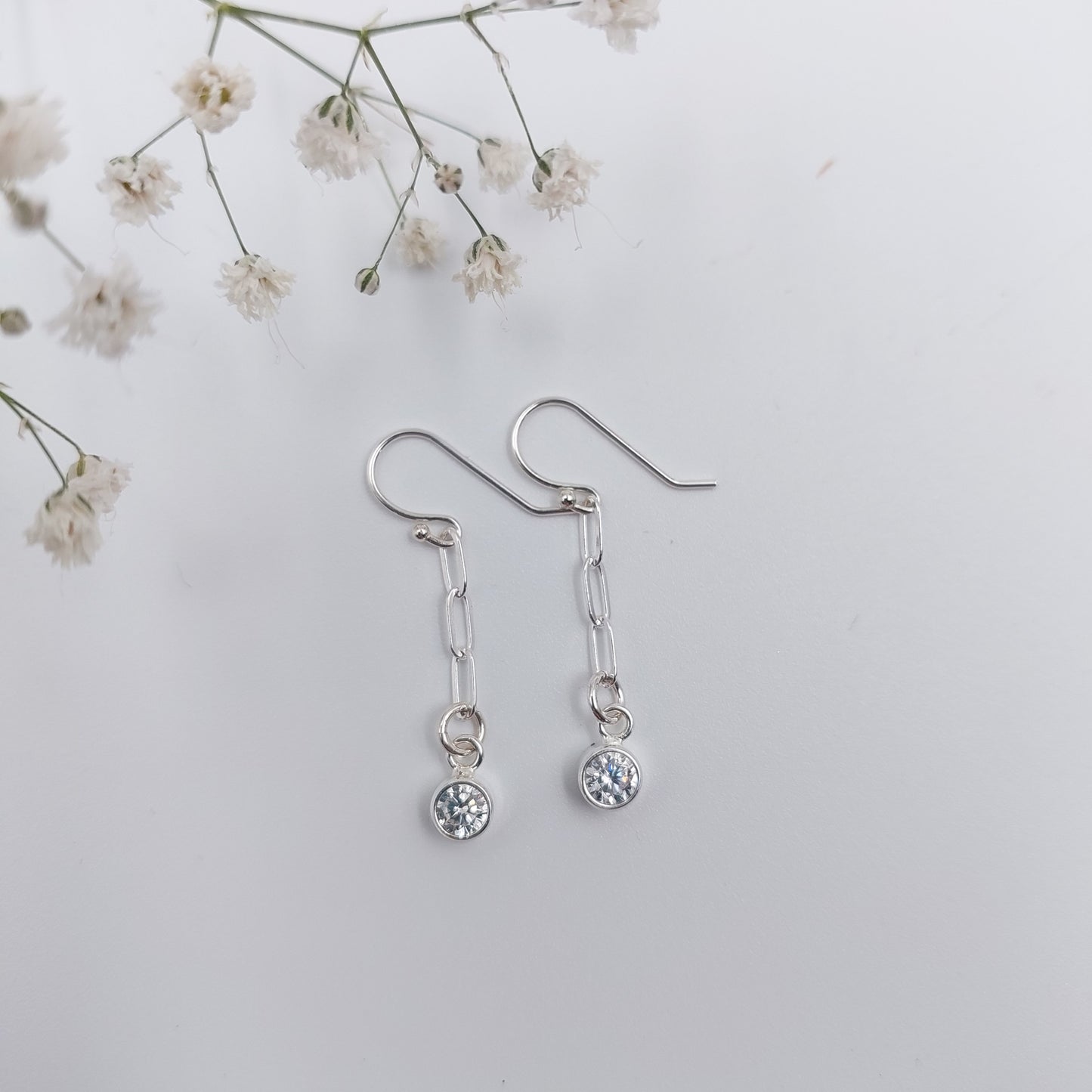 Sample - Sterling Silver CZ Drop Earrings