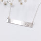 Pre-Stamped Sterling Silver Hugs & Kisses Bar Necklace- Typewriter Font