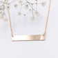 Pre-Stamped 14k Gold Filled Hugs & Kisses Bar Necklace- Handwritten Font