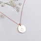 Pre-Stamped 14K Rose Gold Filled Mothers Love Midi Disc Necklace