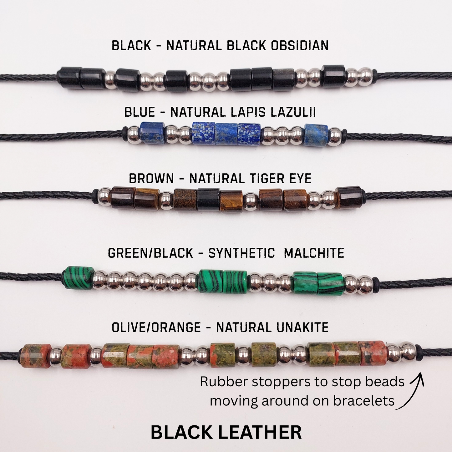 Men's Morse Code  Beaded Necklace