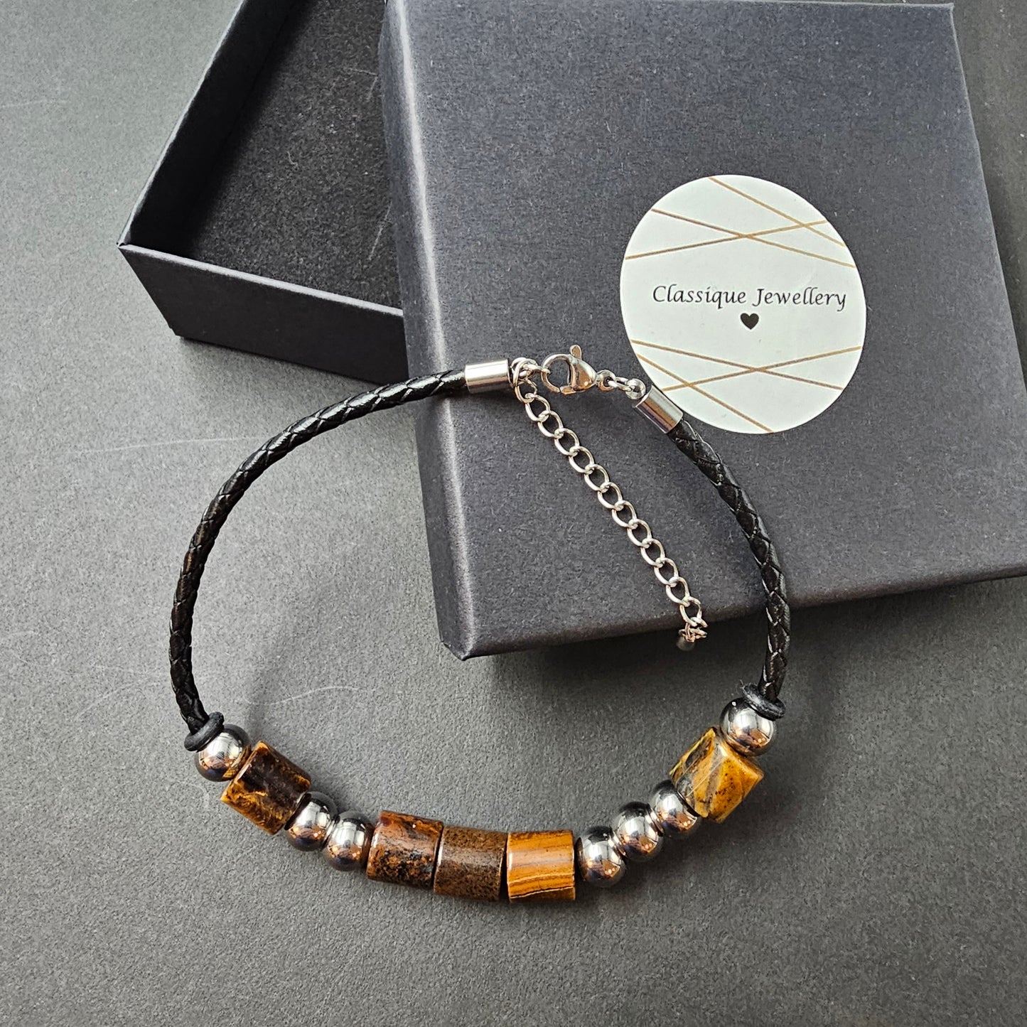 Men's Morse Code Beaded Bracelet