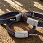 Men's Braided Leather Bracelet with Bar Slider