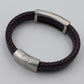 Men's Braided Leather Bracelet with Bar Slider