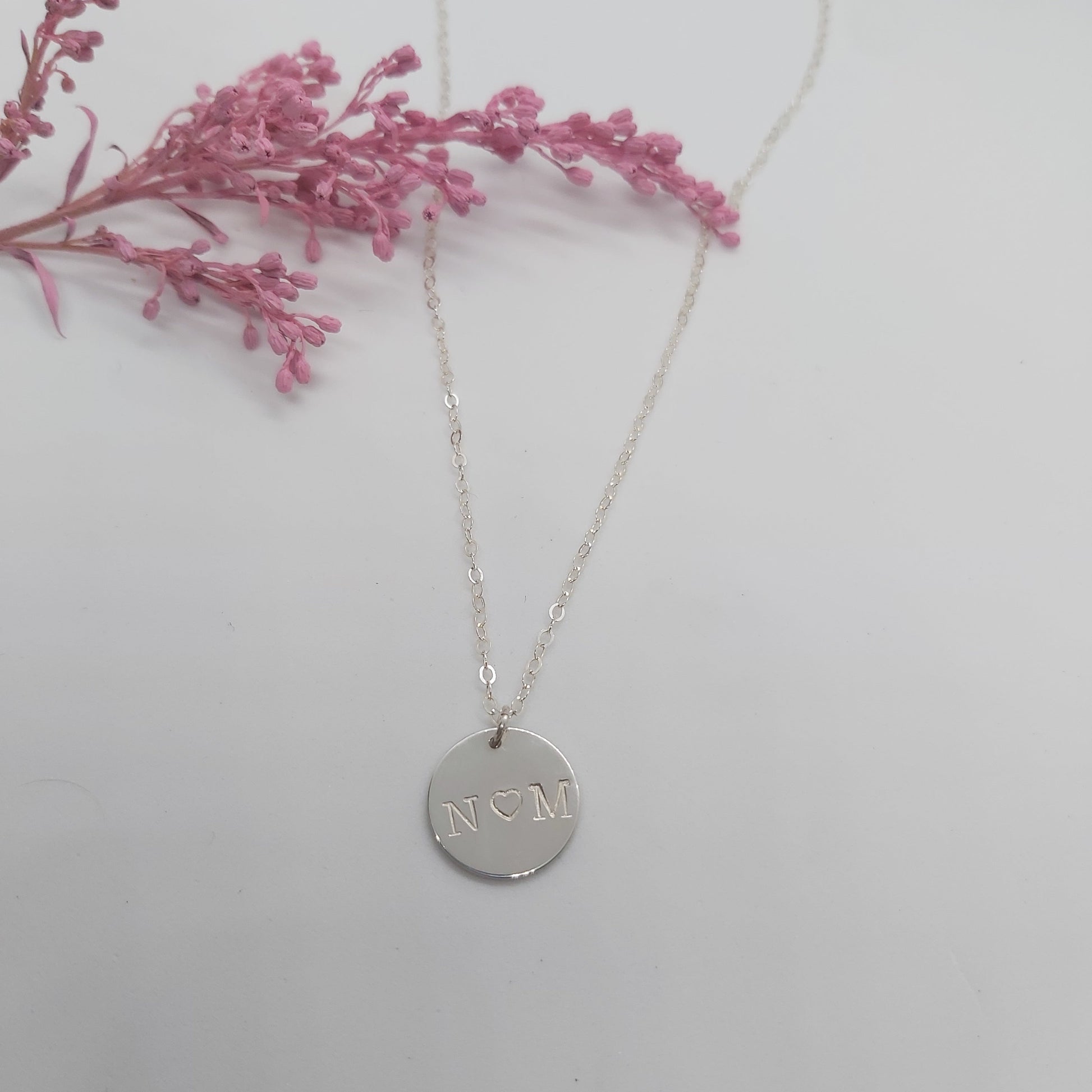 Hand-stamped personalised necklace. Personalised Jewellery, personalised jewelry. Custom made jewellery. Made in NZ. Initial necklace