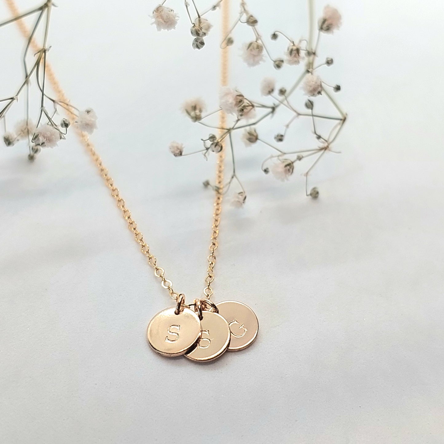 Hand-stamped personalised necklace. Personalised Jewellery, personalised jewelry. Custom made jewellery. Made in NZ. Initial necklace