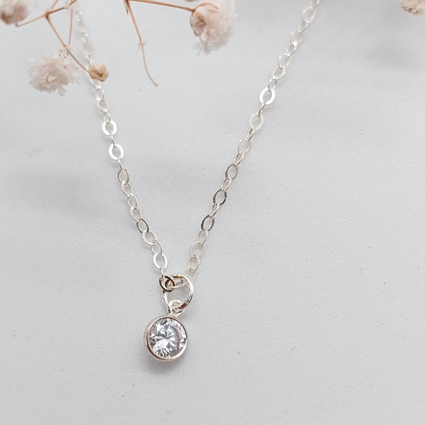 Tiny Solitaire Necklace