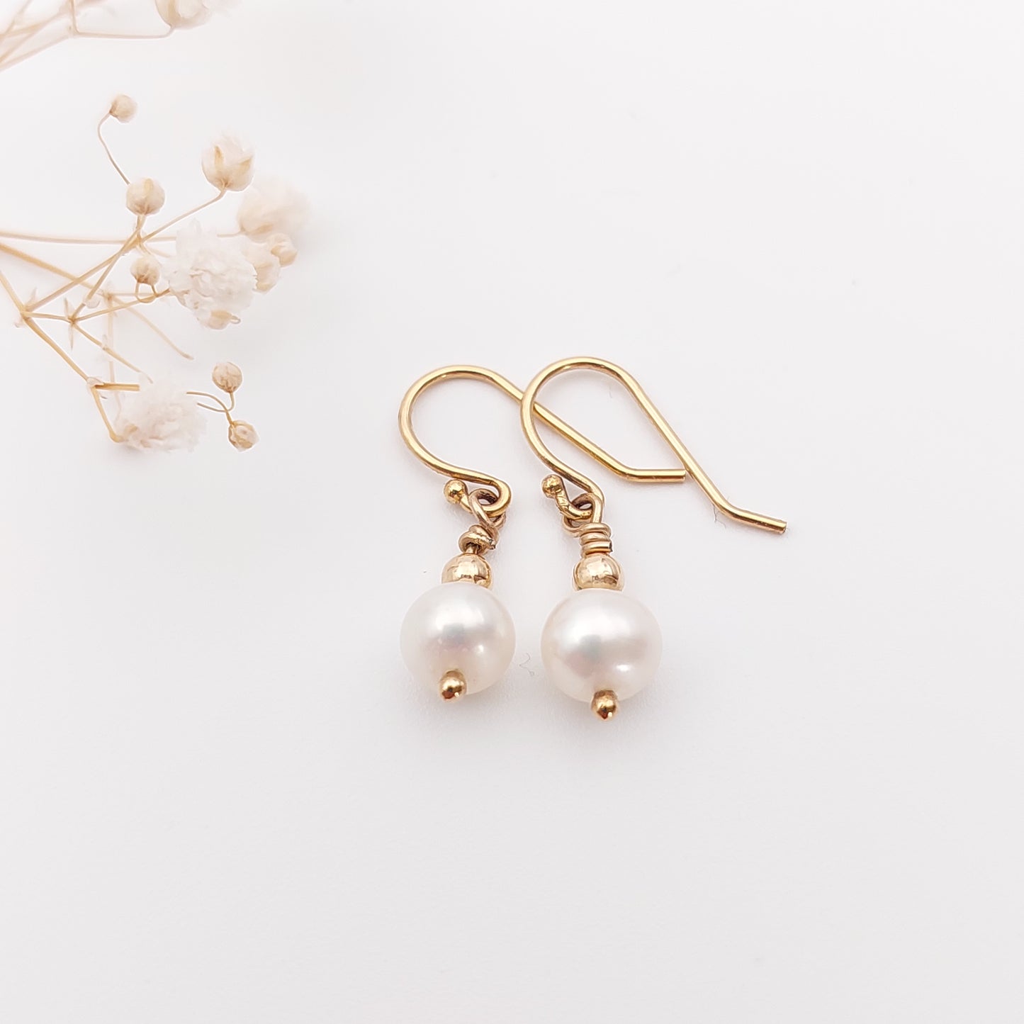 Single Pearl Drop Earrings