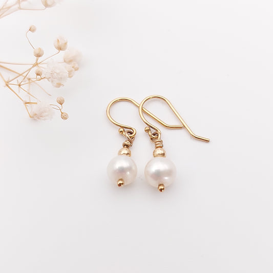 Single Pearl Drop Earrings