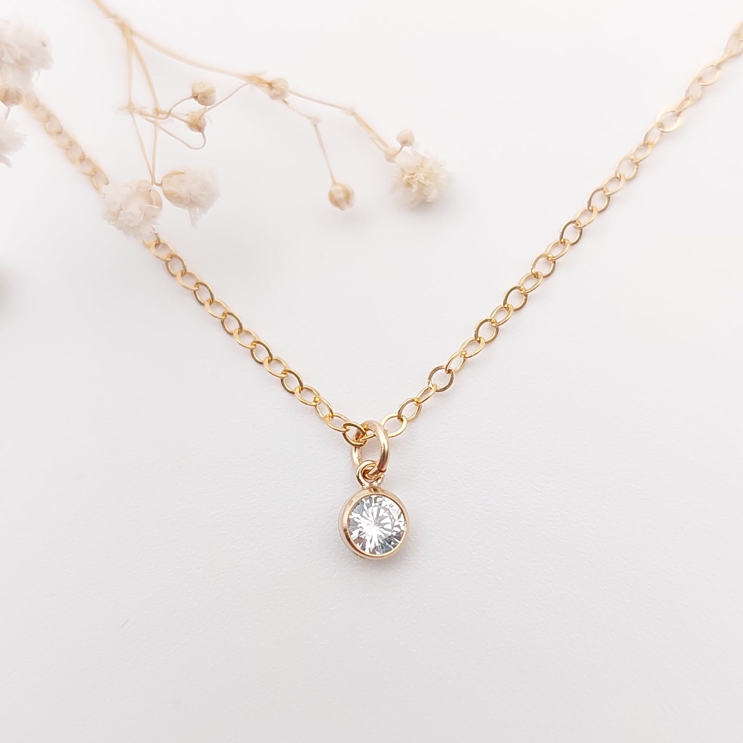 Tiny Solitaire Necklace