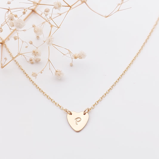 Personalised hand stamped heart necklace. Personalised necklace, hand stamped jewellery. Personalised Jewellery. Initial necklace. Made in NZ