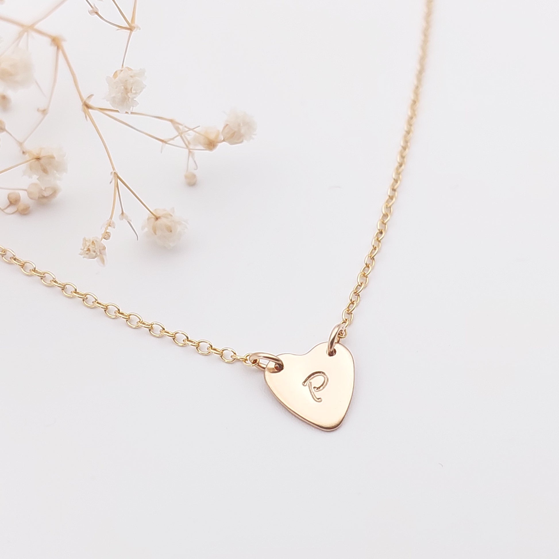 Personalised hand stamped heart necklace. Personalised necklace, hand stamped jewellery. Personalised Jewellery. Initial necklace. Made in NZ