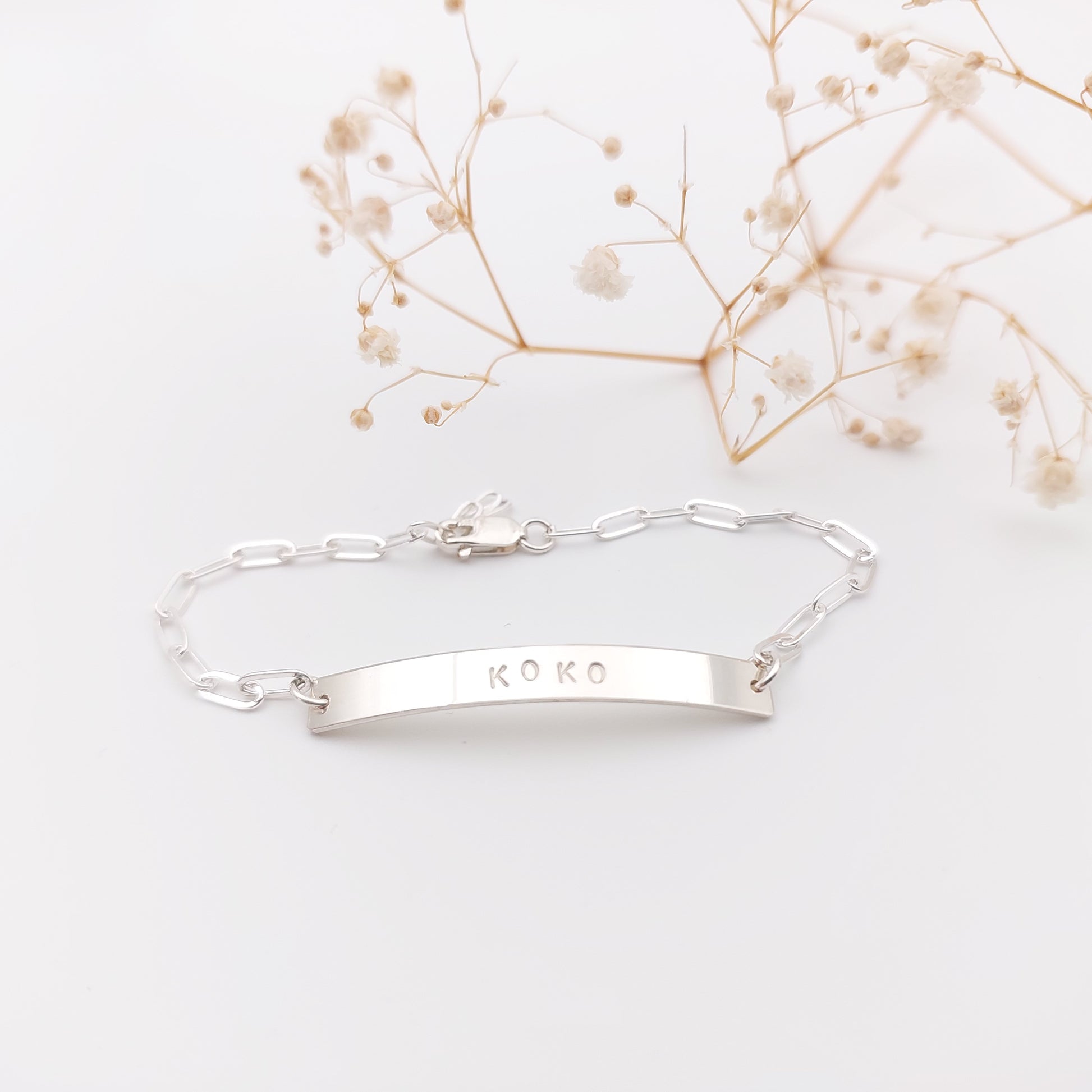 Name bracelet, personalised childs bracelet, personalised jewellery hand stamped jewellery, nz jewellery, baby shower gift, baby gift, baby bracelet