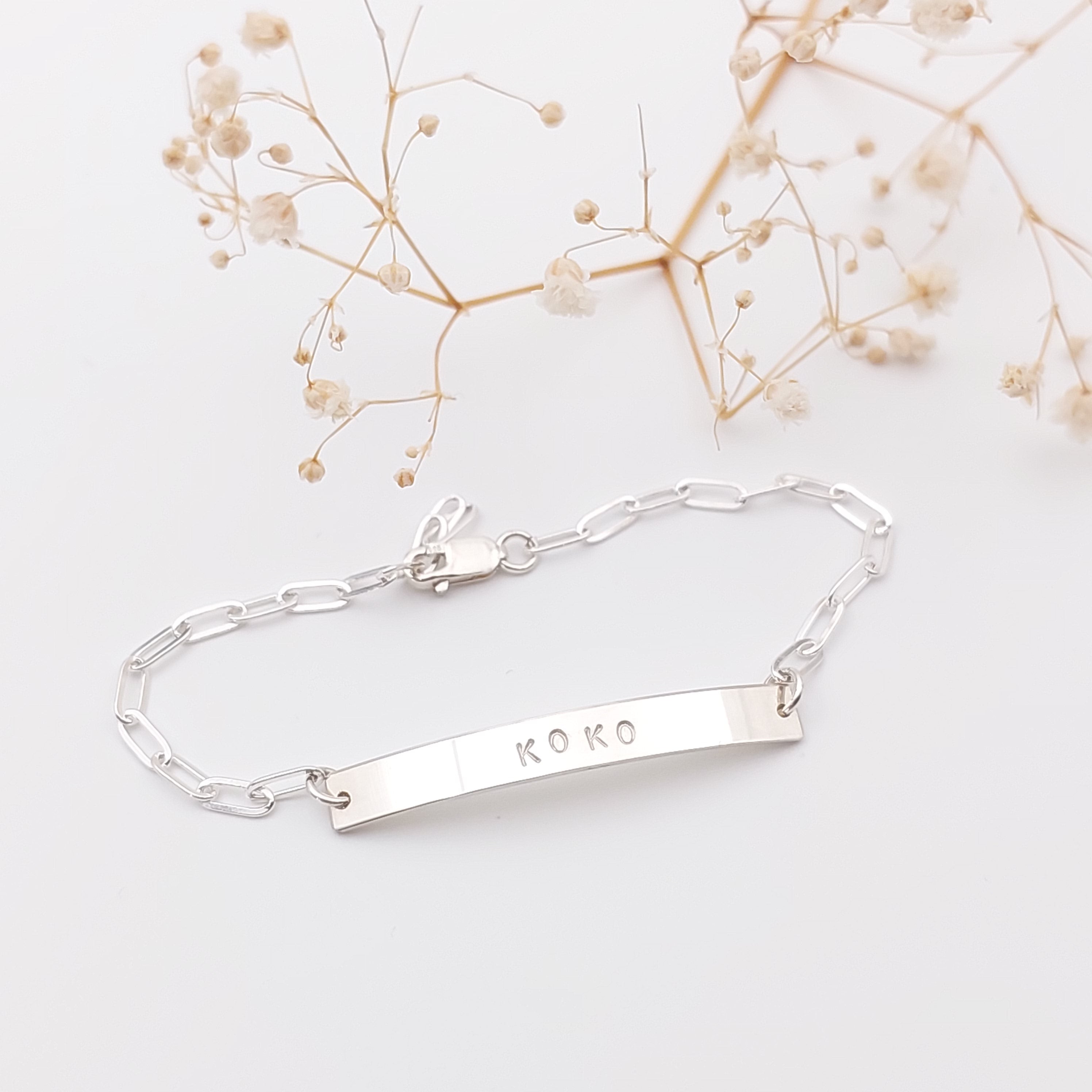Dainty Bar Bracelet With Custom Engraving, Personalized Bar Bracelet in  Solid Gold, Solid Gold Bracelet for Everyday Use, Best Friends Gift - Etsy