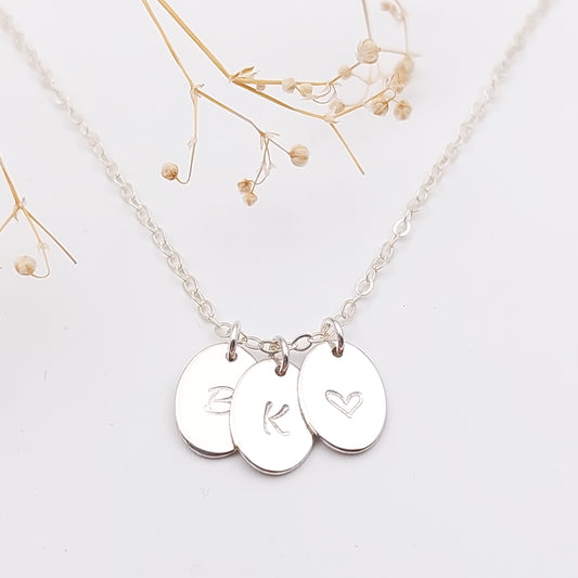 Triple Small Oval Disc Necklace