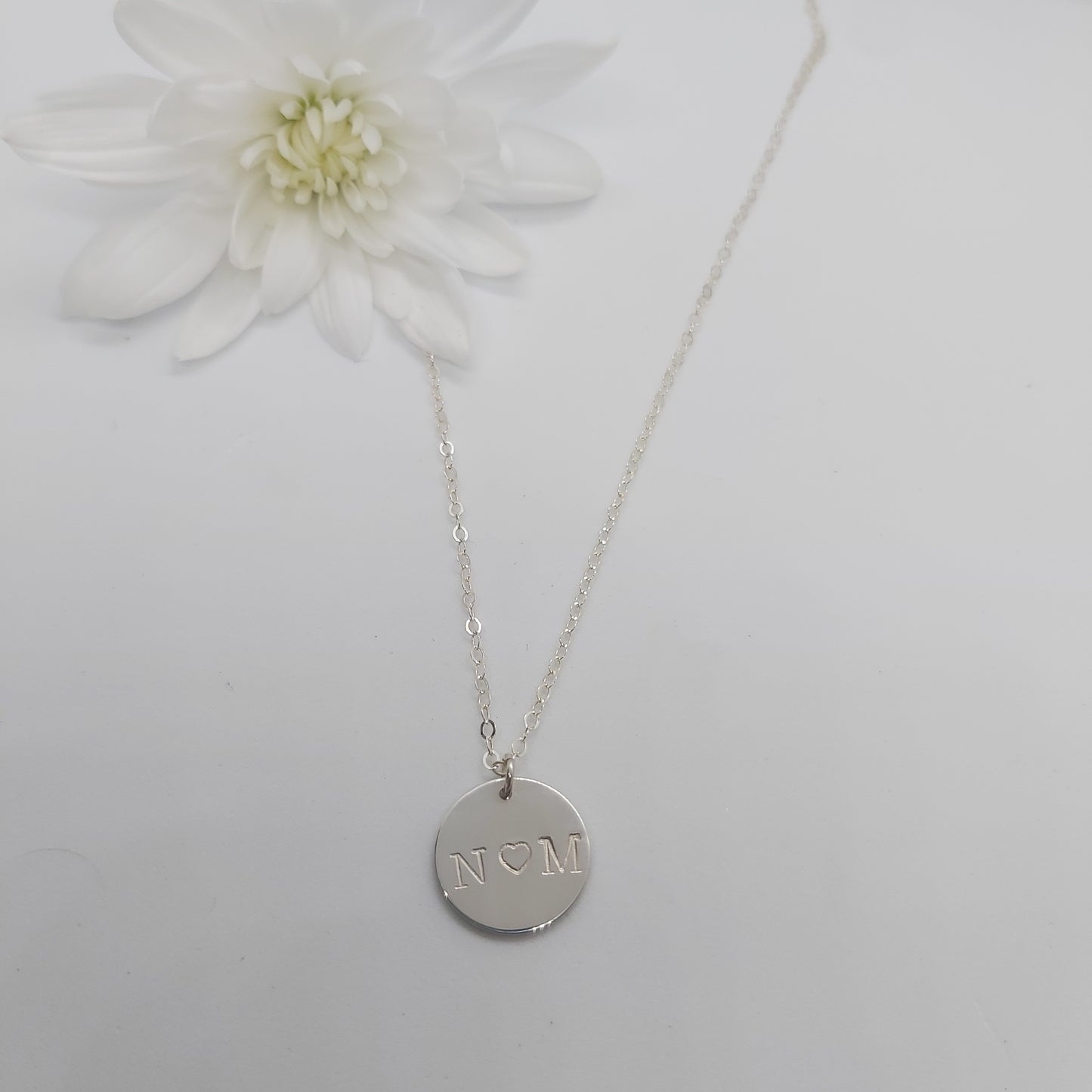 Hand-stamped personalised necklace. Personalised Jewellery, personalised jewelry. Custom made jewellery. Made in NZ. Initial necklace