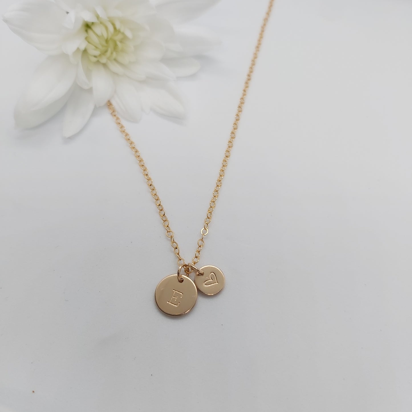 Hand-stamped personalised necklace. Personalised Jewellery, personalised jewelry. Custom made jewellery. Made in NZ. Initial necklace