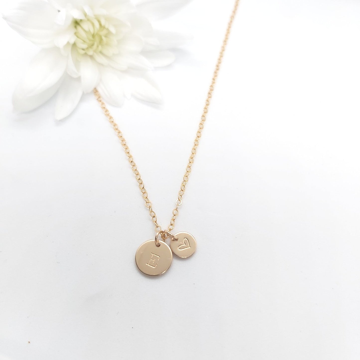 Hand-stamped personalised necklace. Personalised Jewellery, personalised jewelry. Custom made jewellery. Made in NZ. Initial necklace